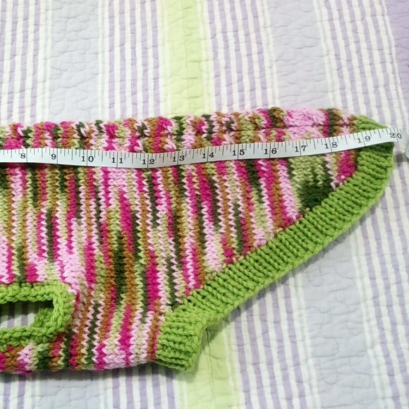 Hand Crafted Knit Dog Sweater Coat Cat Fur Baby Jacket Goat Sheep Animal Print - Picture 4 of 12